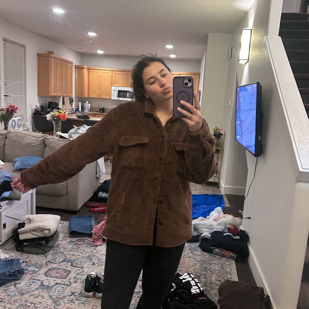 Women's Brown Fleece Jacket